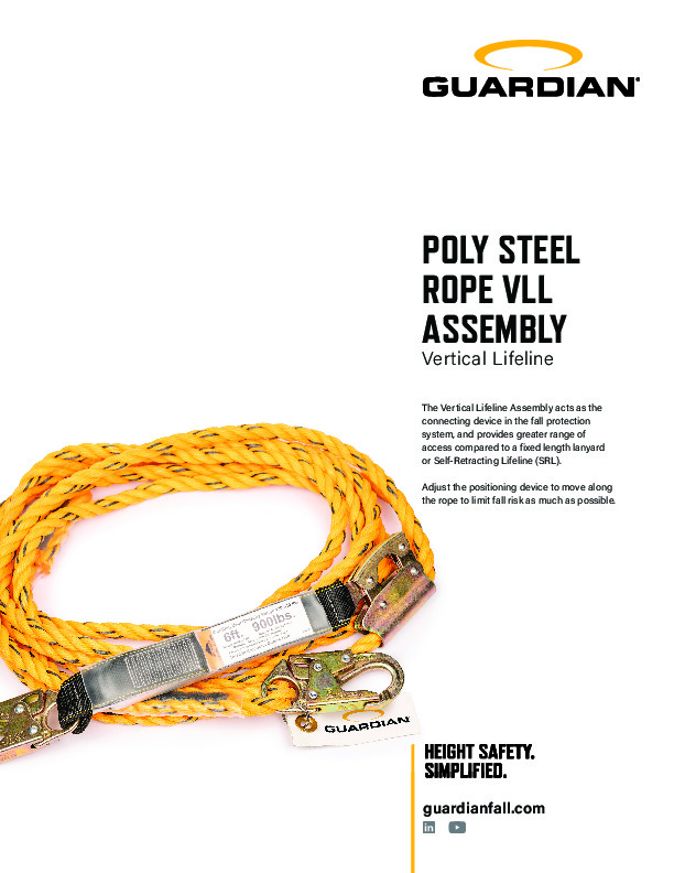Poly Steel Rope Vertical Lifeline Assembly (Canada) | Guardian